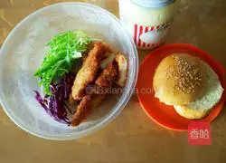 Chicken Illustration of how to arrange small burgers 19