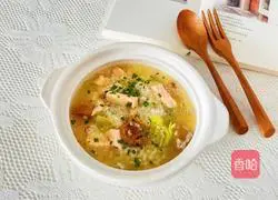 Illustration of how to make raw seafood porridge 7