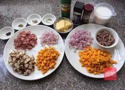 How to make baked rice with milk and pumpkin Illustration 1