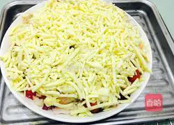 Durian, seafood and cheese baked rice recipe illustration 8