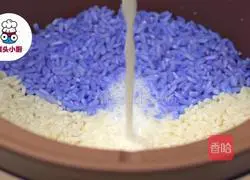 Illustration of how to make purple sand and blue flower glutinous rice cake 4