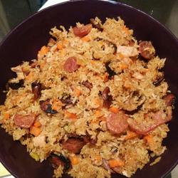 Braised Rice with Cured Mushrooms