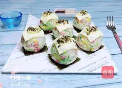 Illustration of how to make broccoli, corn and cheese rice balls 19