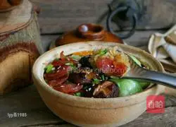 Illustration of how to make sausage clay pot rice 14