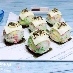 Broccoli, Corn and Cheese Rice Balls