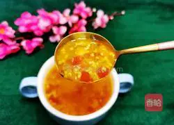 Illustration of how to make peach gum, millet and pumpkin soup 13