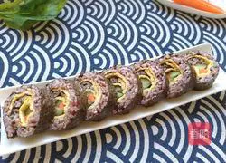 Illustration of how to make multigrain rice sushi rolls 1