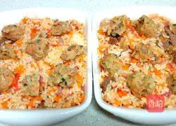 Illustration of how to make Mushroom Meatballs and Beef Baked Rice 8
