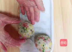 Illustration of how to make broccoli, corn and cheese rice balls 12