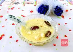 Illustration of how to make red dates, lotus seeds and millet porridge 6