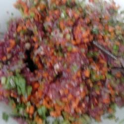 Steamed buns (steamed buns stuffed with celery, carrot, and beef)