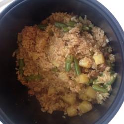 Braised rice with beans and potatoes