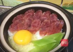 Illustration of how to make sausage clay pot rice 6