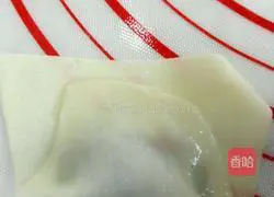 Illustration of how to make small wontons stuffed with pork and coriander 7